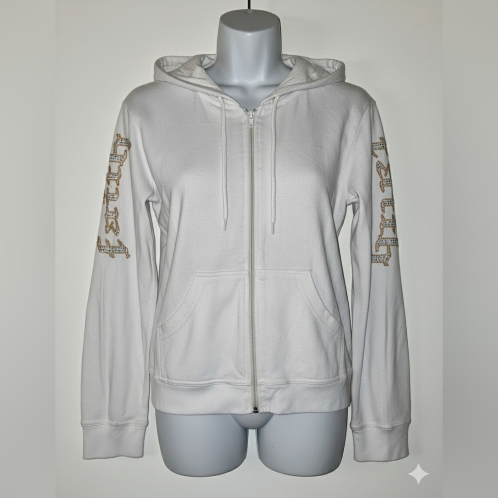 White and gold y2k zip